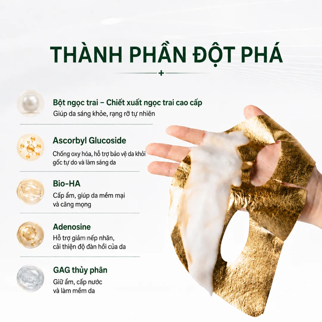 NOCTI GOLD RICH CREAM MASK PACK - MẶT NẠ VÀNG CAO CẤP CĂNG BÓNG & TRẺ HÓA DA - Ảnh 2